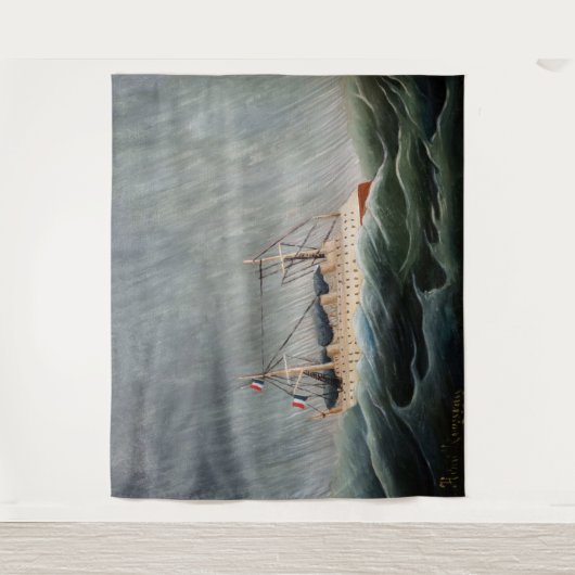 Henri Rousseau - The Ship in the Tempest Wandkleed (Voorkant)