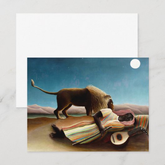 Henri Rousseau The Sleeping Gypsy Invitations Kaart (Voorkant / Achterkant)