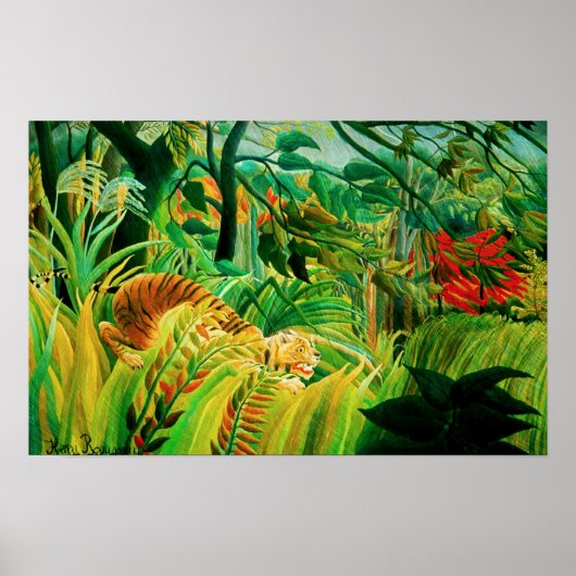 Henri Rousseau Tiger in een Poster van het tropisc (Voorkant)