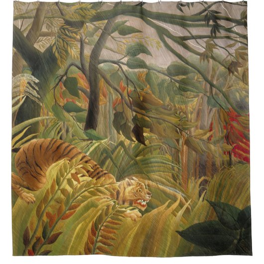 Henri Rousseau Tiger in een tropisch Storm Douchegordijn (Voorkant)