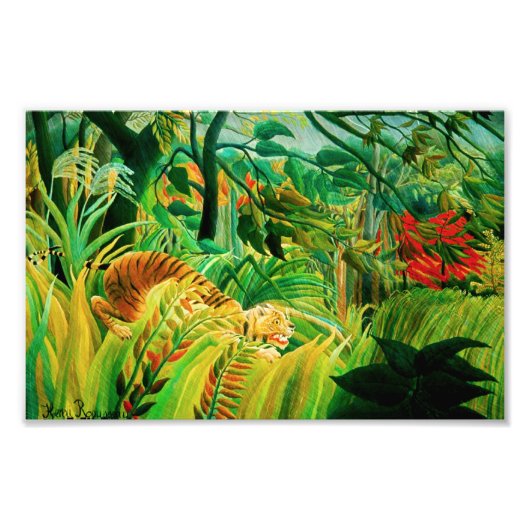 Henri Rousseau Tiger in een tropisch Storm Foto Afdruk (Voorkant)