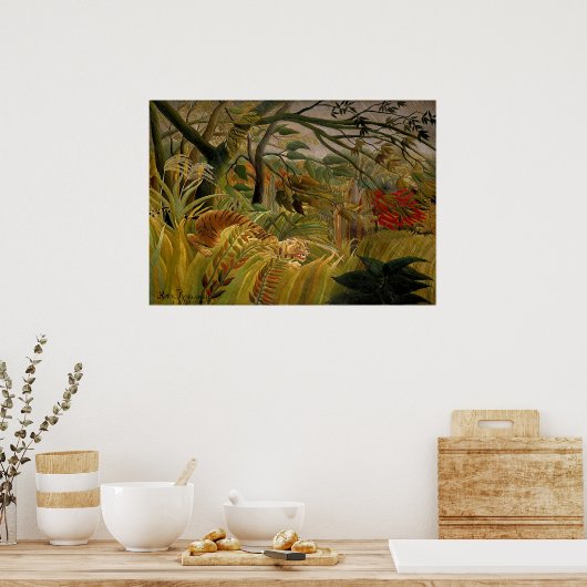 Henri Rousseau - Tiger in een tropisch Storm Poster (Keuken)