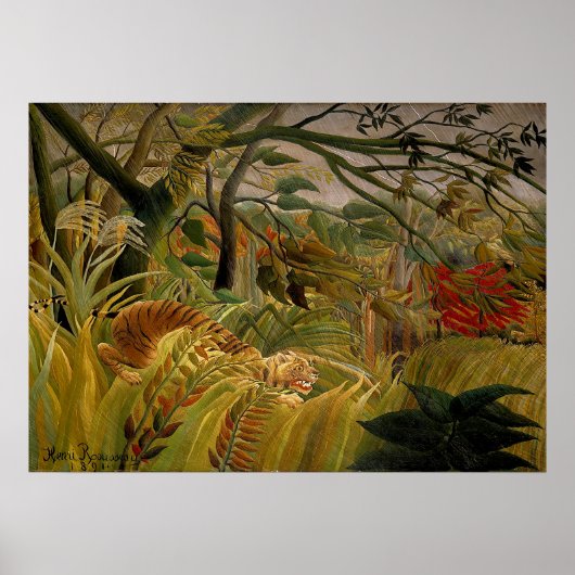 Henri Rousseau - Tiger in een tropisch Storm Poster (Voorkant)