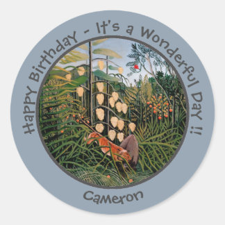 Henri Rousseau Tijger & Bull Party Items Collectie Ronde Sticker