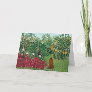 Henri Rousseau - Tropisch bos met apen Bedankkaart