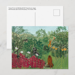 Henri Rousseau - Tropisch bos met apen Briefkaart