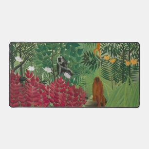 Henri Rousseau - Tropisch bos met apen Bureaumat
