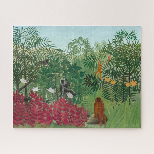 Henri Rousseau - Tropisch bos met apen Legpuzzel (Horizontaal)