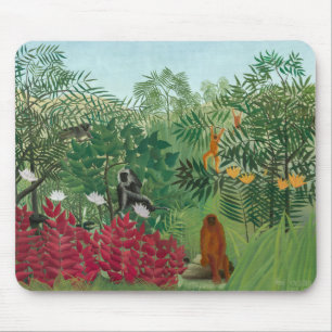 Henri Rousseau - Tropisch bos met apen Muismat