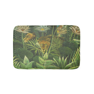 Henri Rousseau Tropische Jungle Leeuw Vintage Prin Badmat