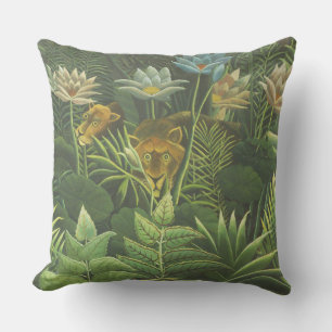 Henri Rousseau Tropische Jungle Leeuw Vintage Prin Buitenkussen