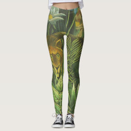 Henri Rousseau Tropische Jungle Leeuw Vintage Prin Leggings