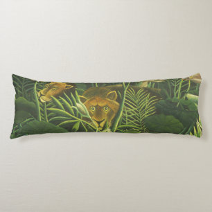 Henri Rousseau Tropische Jungle Leeuw Vintage Prin Lichaamskussen