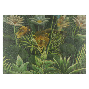 Henri Rousseau Tropische Jungle Leeuw Vintage Prin Snijplank