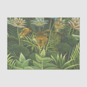 Henri Rousseau Tropische Jungle Leeuw Vintage Prin Tissuepapier