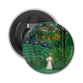 Henri Rousseau - Vrouw aan het wandelen in een exo Button Flesopener (Voorkant)