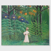 Henri Rousseau - Vrouw aan het wandelen in een exo Cadeaupapier (Vlak)