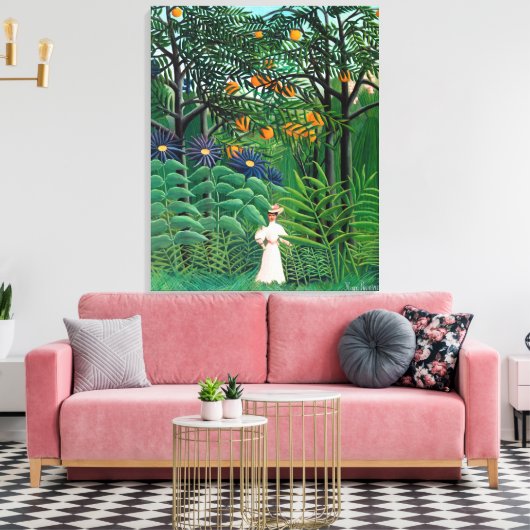 Henri Rousseau - Vrouw aan het wandelen in een exo Canvas Afdruk (Insitu (Woonkamer))