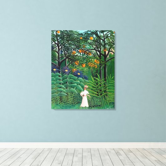 Henri Rousseau - Vrouw aan het wandelen in een exo Canvas Afdruk (Insitu (Houten vloer))