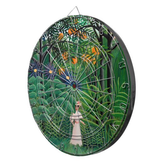 Henri Rousseau - Vrouw aan het wandelen in een exo Dartbord (Voorkant Rechts)