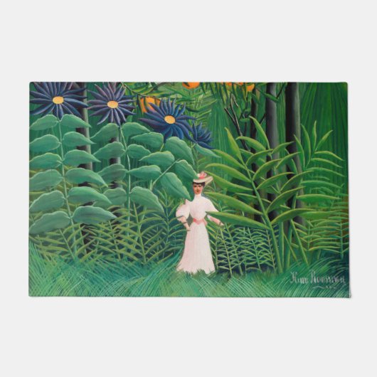 Henri Rousseau - Vrouw aan het wandelen in een exo Deurmat (Voorkant)