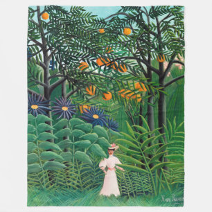 Henri Rousseau - Vrouw aan het wandelen in een exo Fleece Deken