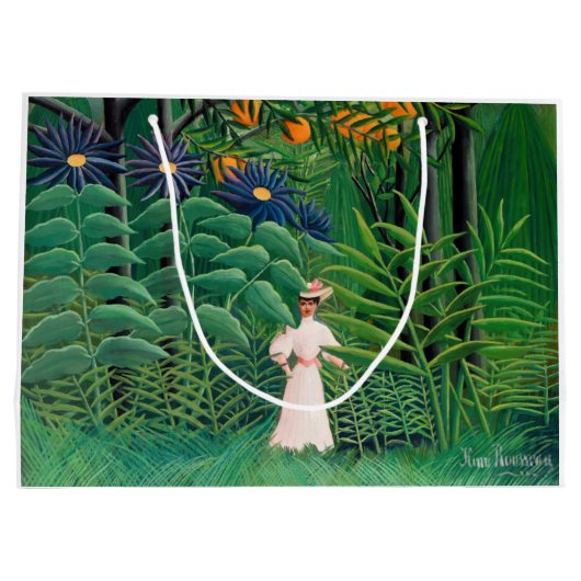 Henri Rousseau - Vrouw aan het wandelen in een exo Groot Cadeauzakje (Achterkant)