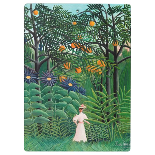 Henri Rousseau - Vrouw aan het wandelen in een exo Klembord (Achterkant)
