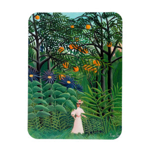 Henri Rousseau - Vrouw aan het wandelen in een exo Magneet