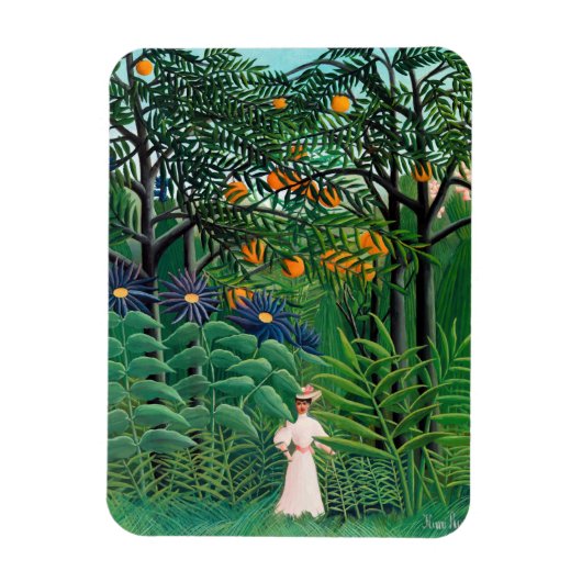 Henri Rousseau - Vrouw aan het wandelen in een exo Magneet (Verticaal)