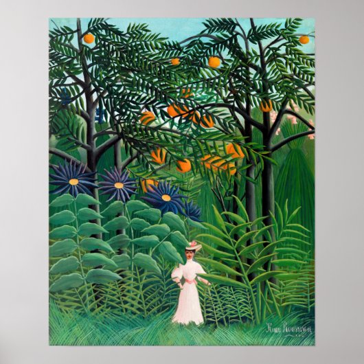 Henri Rousseau - Vrouw aan het wandelen in een exo Poster (Voorkant)