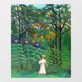 Henri Rousseau - Vrouw aan het wandelen in een exo Raamsticker (Vel)