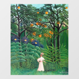Henri Rousseau - Vrouw aan het wandelen in een exo Raamsticker