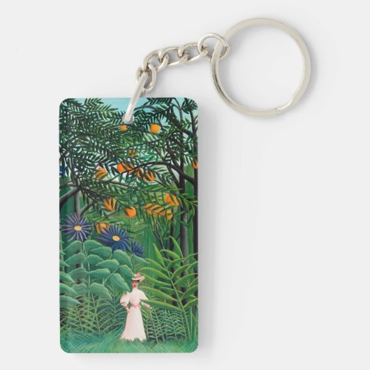 Henri Rousseau - Vrouw aan het wandelen in een exo Sleutelhanger (achterkant)