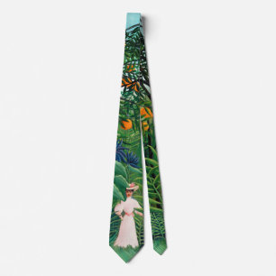 Henri Rousseau - Vrouw aan het wandelen in een exo Stropdas