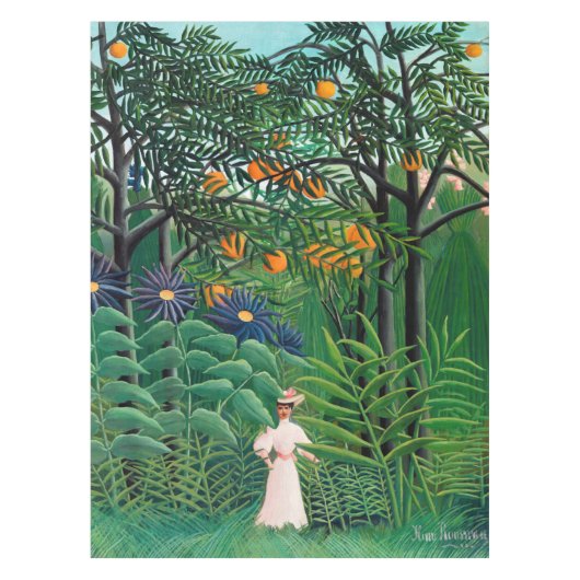 Henri Rousseau - Vrouw aan het wandelen in een exo Tafelkleed (Voorkant)