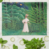 Henri Rousseau - Vrouw aan het wandelen in een exo Theedoek (Gevouwen)