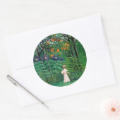 Henri Rousseau - Vrouw die wandelt in een exotisch Ronde Sticker (Envelop)