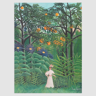 Henri Rousseau - Vrouw die wandelt in een exotisch Tissuepapier