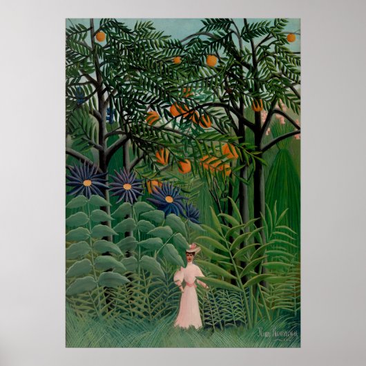 Henri Rousseau - Vrouw in het bos Poster (Voorkant)