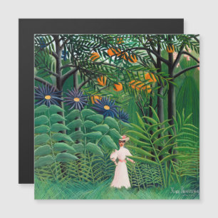 Henri Rousseau - Vrouw wandelt in een exotisch bos