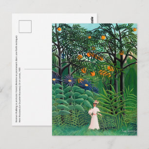 Henri Rousseau - Vrouw wandelt in een exotisch bos Briefkaart