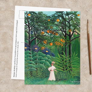 Henri Rousseau - Vrouw wandelt in een exotisch bos Briefkaart