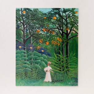 Henri Rousseau - Vrouw wandelt in een exotisch bos Legpuzzel