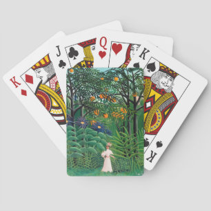 Henri Rousseau - Vrouw wandelt in een exotisch bos Pokerkaarten