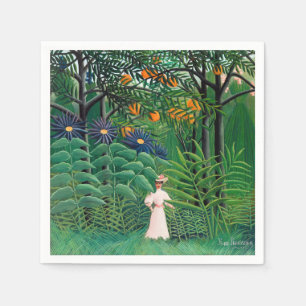 Henri Rousseau - Vrouw wandelt in een exotisch bos Servet