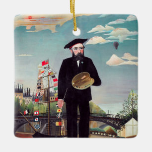 Henri Rousseau - Zelf Portret-Landschap Keramisch Ornament