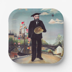 Henri Rousseau - Zelf Portret-Landschap Papieren Bordje