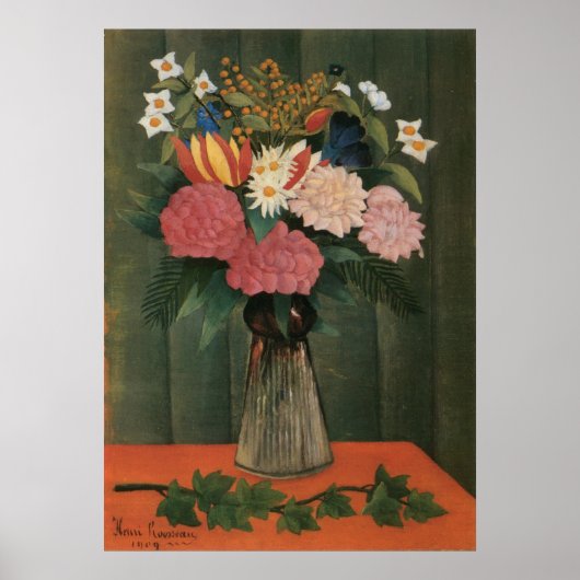 Henri Rousseau's Flowers in a Vase (1909) Poster (Voorkant)