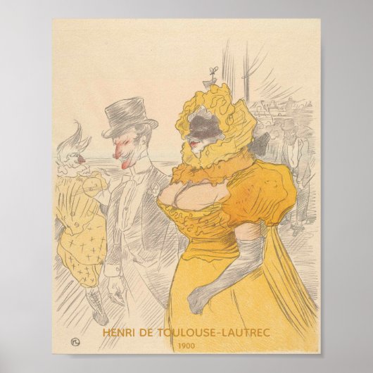 Henri Toulouse-Lautrec, Masquerade Ball, Fine Art Poster (Voorkant)